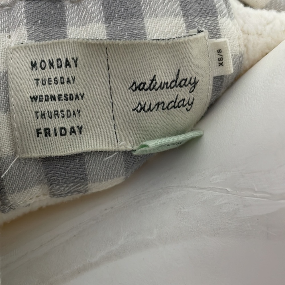 ANTHROPOLOGIE Saturday Sunday Robe Gray Checkered Pattern - Picture 8 of 12